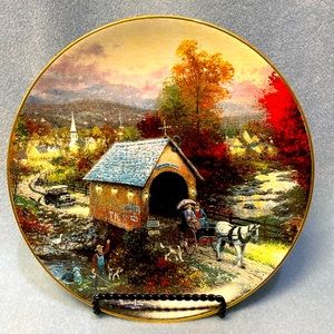 THOMAS KINKADE DECORATIVE COLLECTOR PLATE COUNTRY MEMORIES FIFTH ISSUE